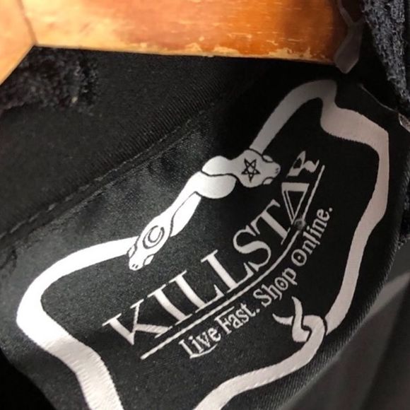 Killstar | Cresent Moon Goth Punk Lace Trim Dress Wednesday Adams Grunge - Picture 5 of 8